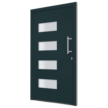 Porta d'Ingresso in Alluminio e PVC Antracite 100x210 cm