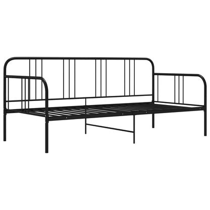 Divano Letto Telaio Nero in Metallo 90x200 cm