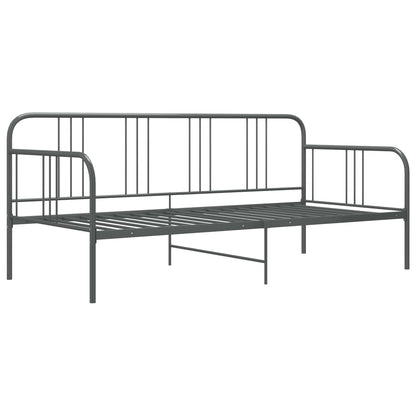 Divano Letto Grigio in Metallo 90x200 cm