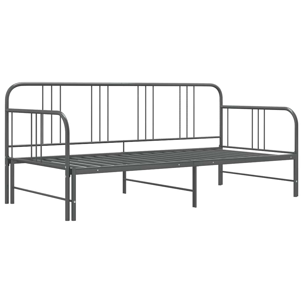 Telaio Divano Letto Estraibile Grigio in Metallo 90x200 cm