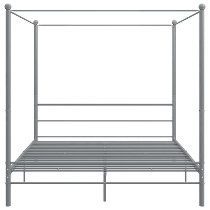 Letto a Baldacchino Grigio in Metallo 180x200 cm