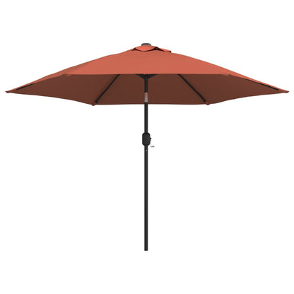 Ombrellone da Giardino con LED e Palo Acciaio 300 cm Terracotta