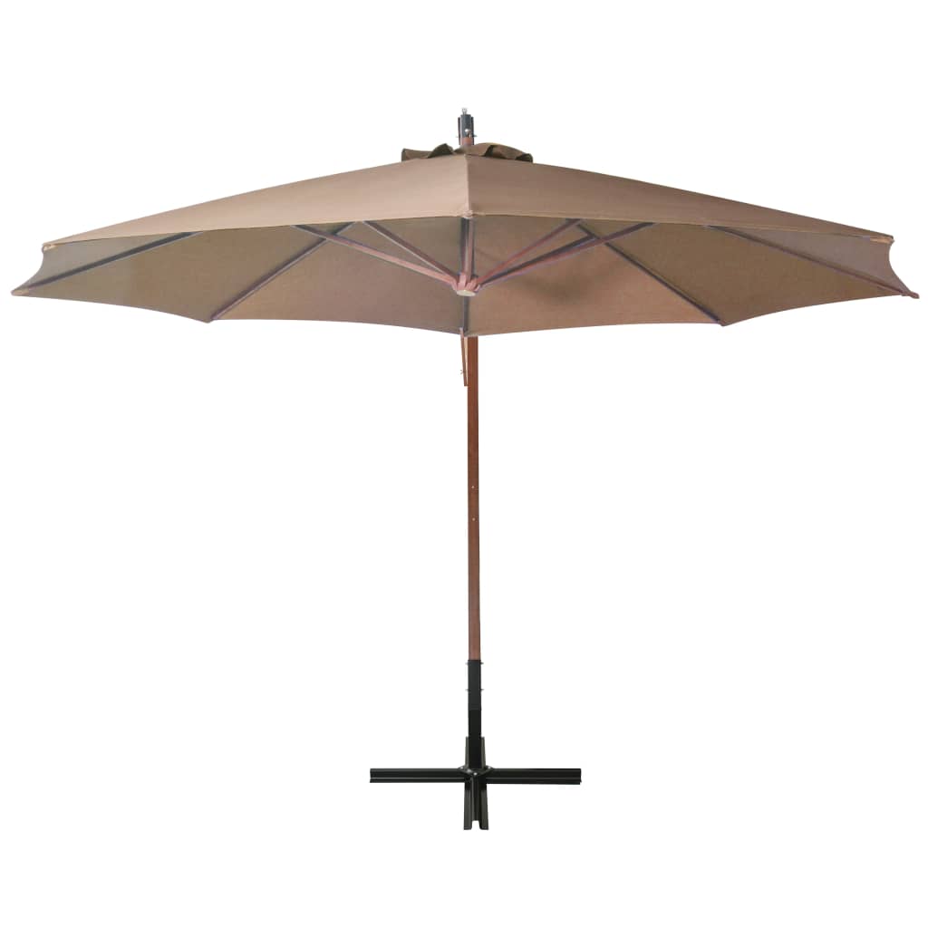 Ombrellone a Sbalzo Grigio Talpa 3,5x2,9 m Palo Abete Massello