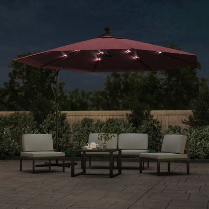 Ombrellone a Sbalzo con LED Rosso BordÃƒÂ² 350 cm