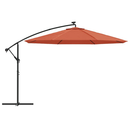 Ombrellone a Sbalzo con LED Terracotta 350 cm