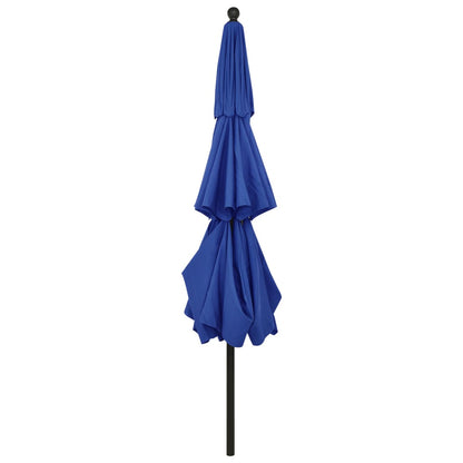 Ombrellone da Giardino 3 Livelli Palo in Alluminio Azzurro 3,5m