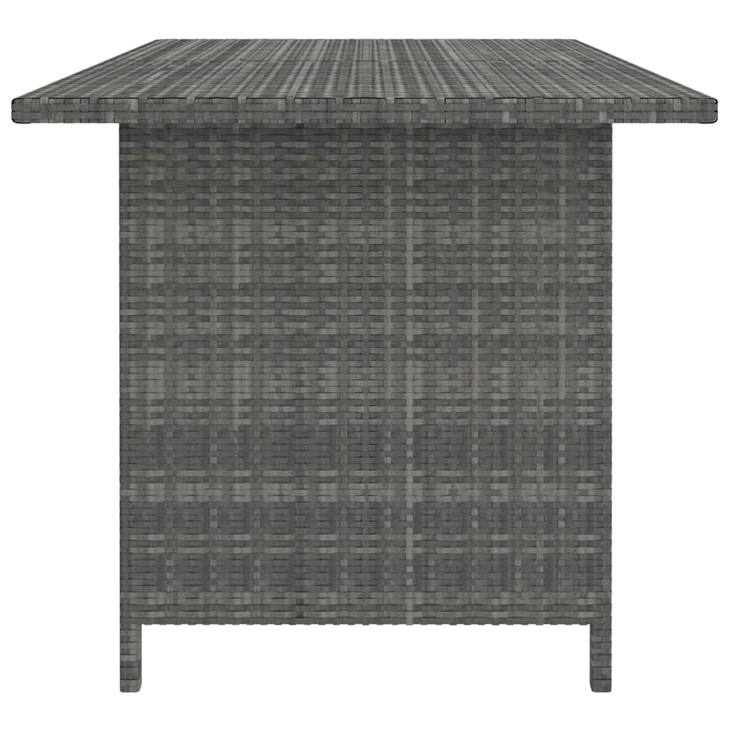 Tavolo da Pranzo da Giardino Grigio 110x70x65 cm in Polyrattan