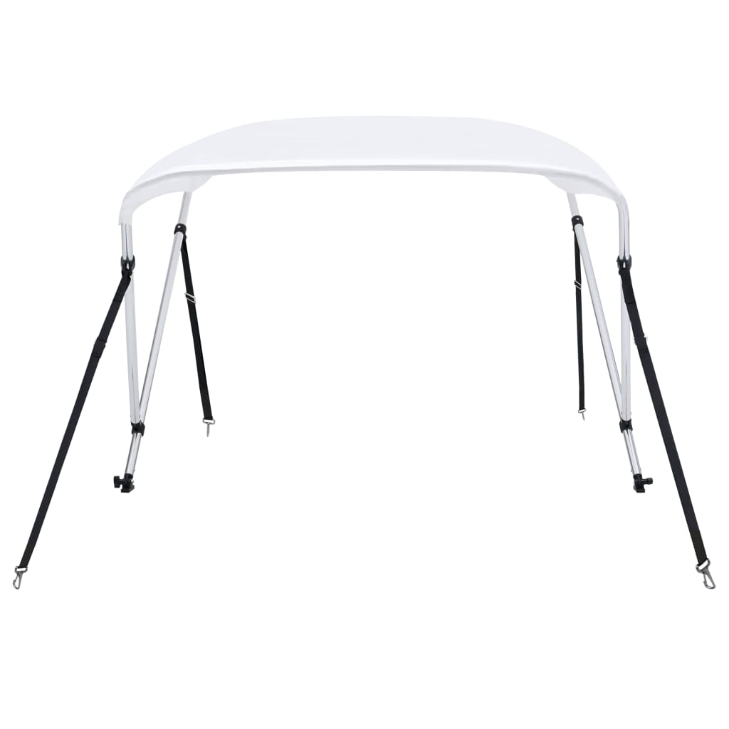Bimini di Prua con Tendalino a 2 Archi Bianco 150x120x110 cm