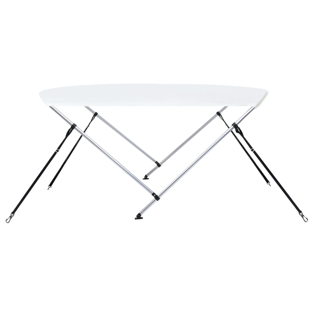 Bimini di Prua con Tendalino a 2 Archi Bianco 150x120x110 cm