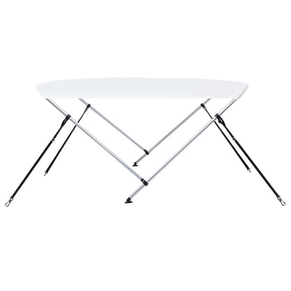 Bimini di Prua con Tendalino a 2 Archi Bianco 150x120x110 cm