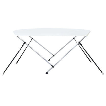 Bimini di Prua con Tendalino a 2 Archi Bianco 180x130x110 cm