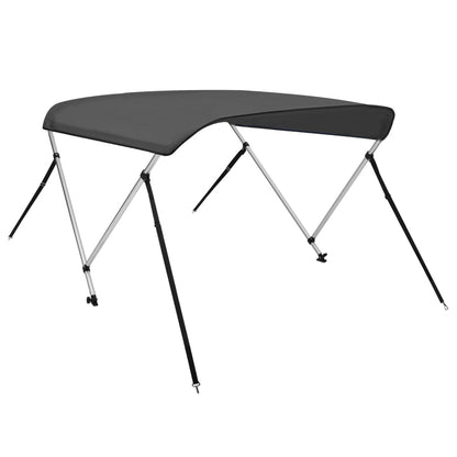 Bimini di Prua con Tendalino a 2 Archi Antracite 180x150x110 cm