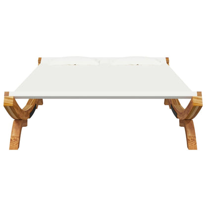 Lettino Prendisole 165x188,5x46 cm in Legno Curvato Crema