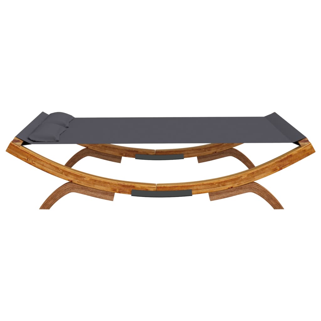 Lettino Prendisole 165x188,5x46 cm in Legno Curvato Antracite