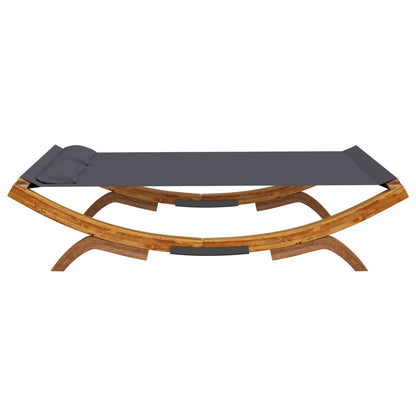 Lettino Prendisole 165x188,5x46 cm in Legno Curvato Antracite