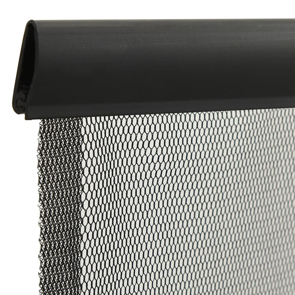 Zanzariera per Porta con 10 Sezioni a Rete Nera 240x240 cm