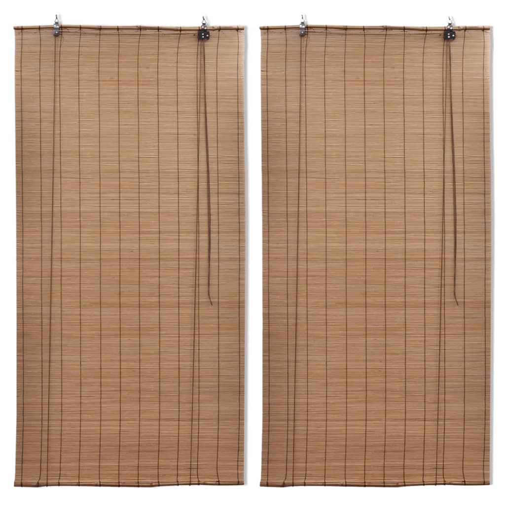 Tende a Rullo in BambÃ¹ 2pz 80x160cm Marroni