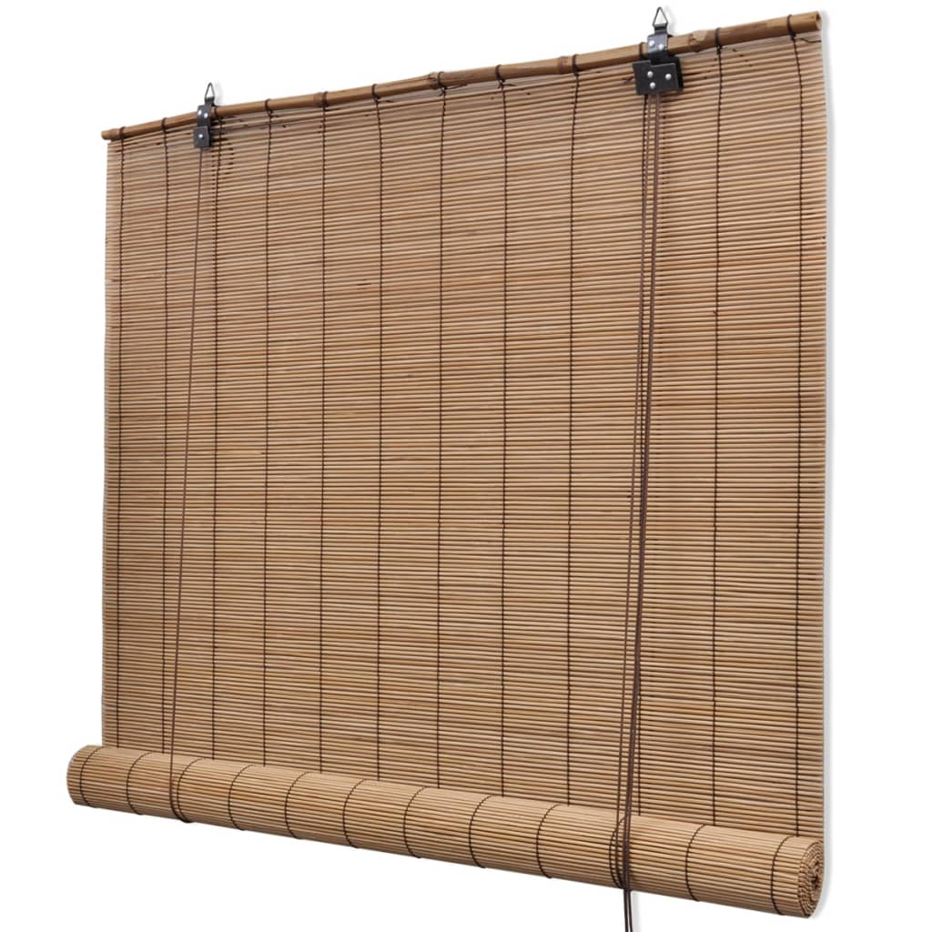 Tende a Rullo in BambÃƒÂ¹ 2 pz Marroni 120x220 cm