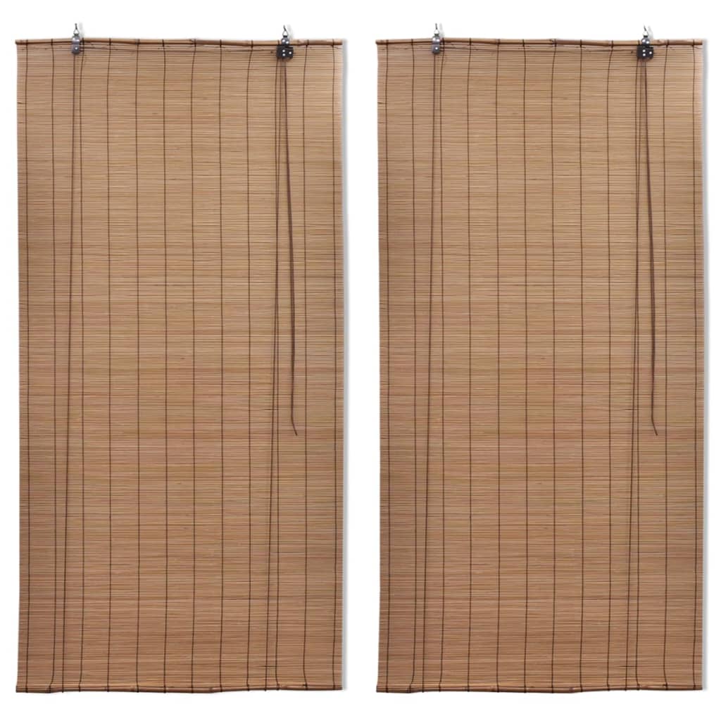 Tende a Rullo in BambÃƒÂ¹ 2pz 150x220 cm Marroni