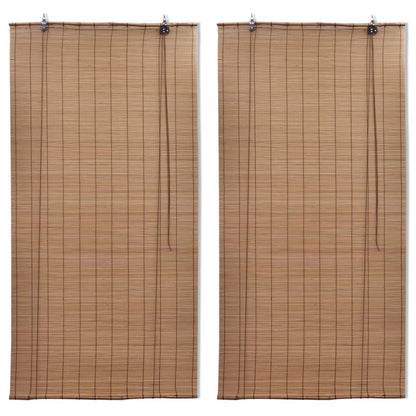 Tende a Rullo in BambÃƒÂ¹ 2pz 150x220 cm Marroni