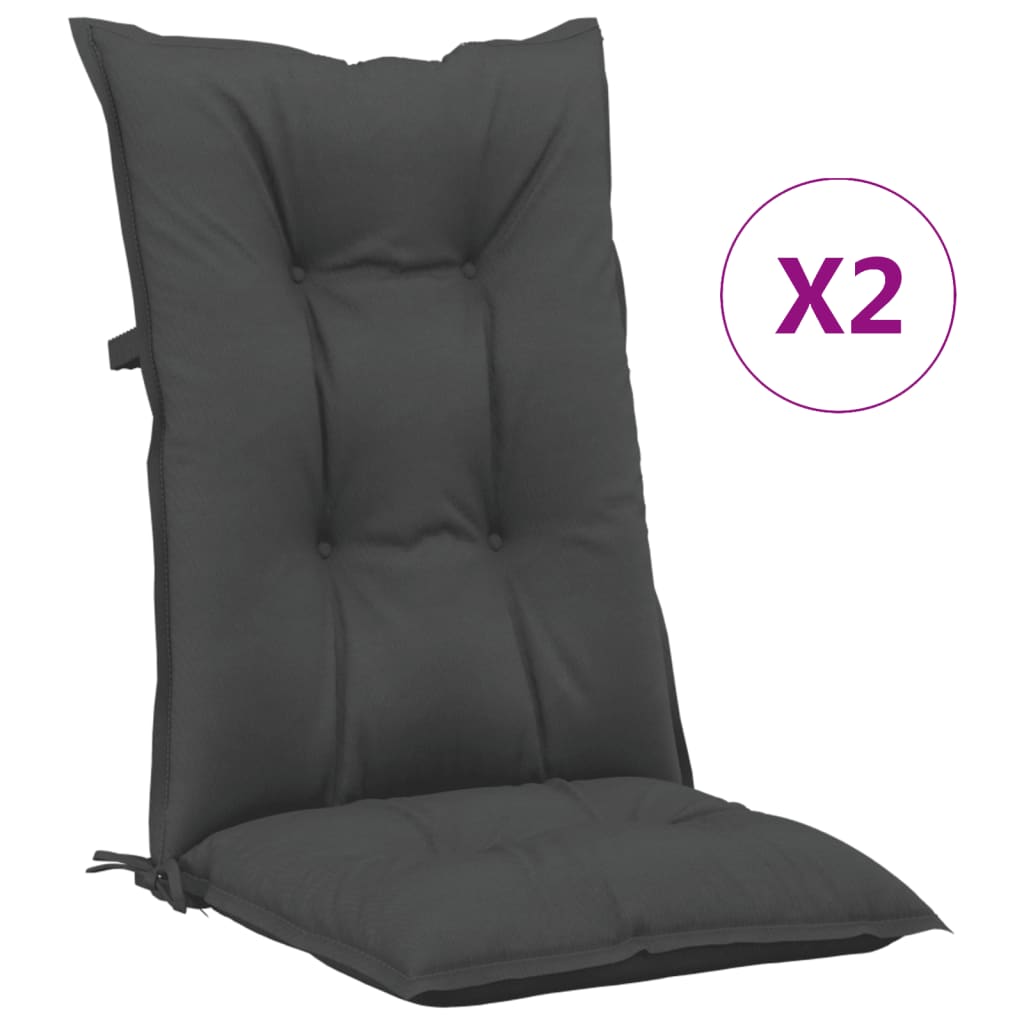 Cuscini per Sedie 2 pz Antracite 120x50x7 cm in Tessuto