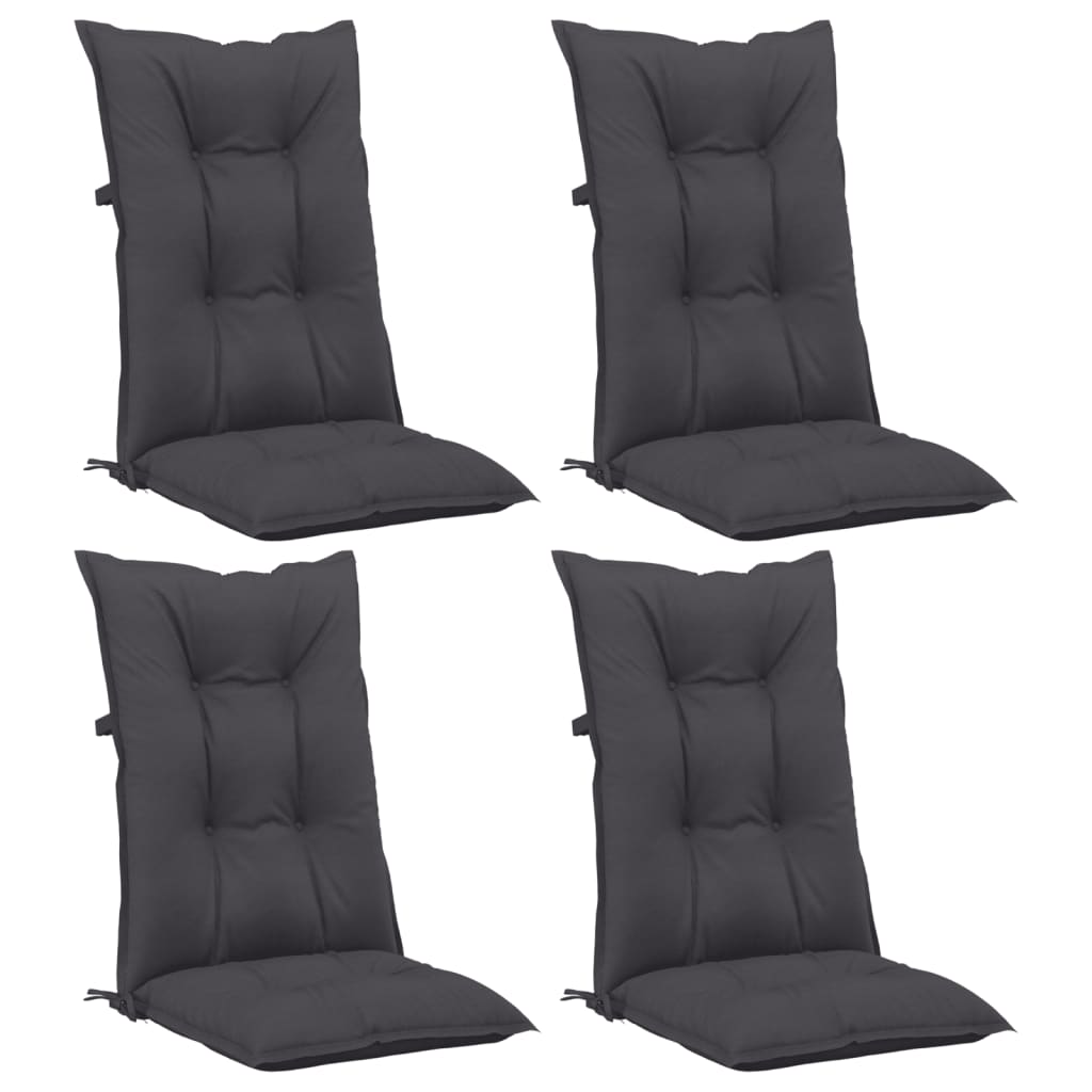 Cuscini per Sedie 4 pz Antracite 120x50x7 cm in Tessuto