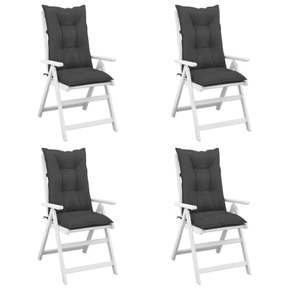 Cuscini per Sedie 4 pz Antracite 120x50x7 cm in Tessuto