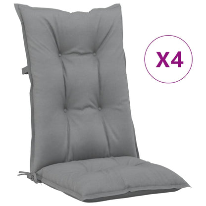 Cuscini per Sedie 4 pz Grigie 120x50x7 cm in Tessuto