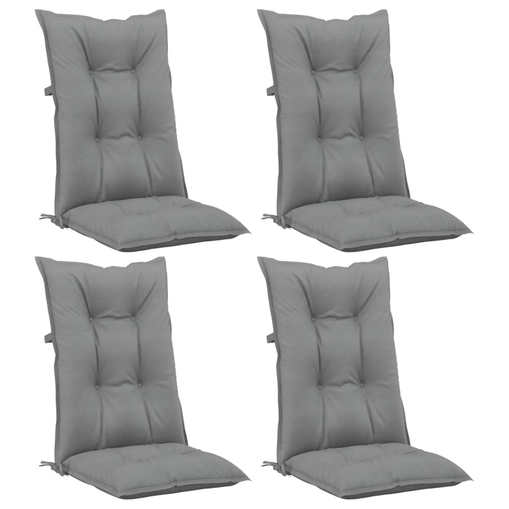 Cuscini per Sedie 4 pz Grigie 120x50x7 cm in Tessuto