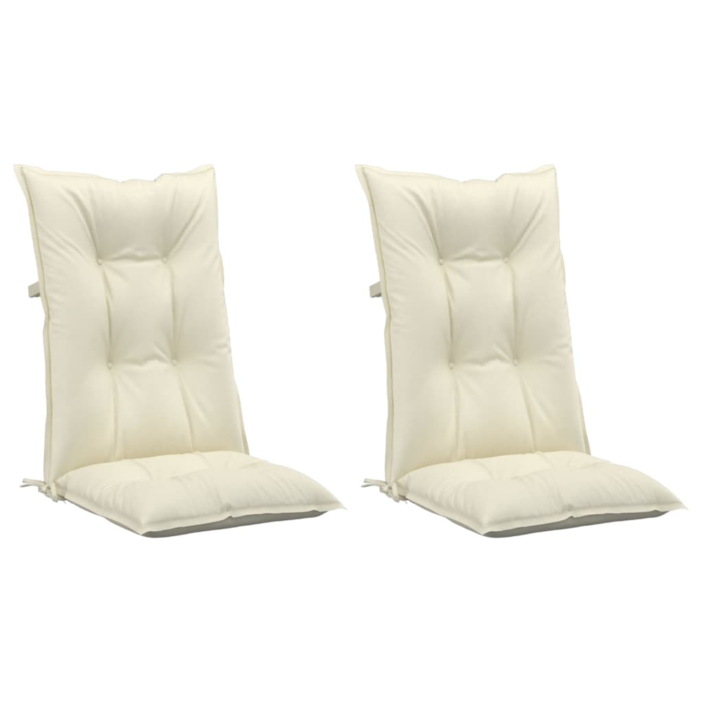 Cuscini per Sedie 2 pz Crema 120x50x7 cm in Tessuto