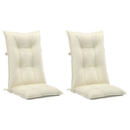 Cuscini per Sedie 2 pz Crema 120x50x7 cm in Tessuto