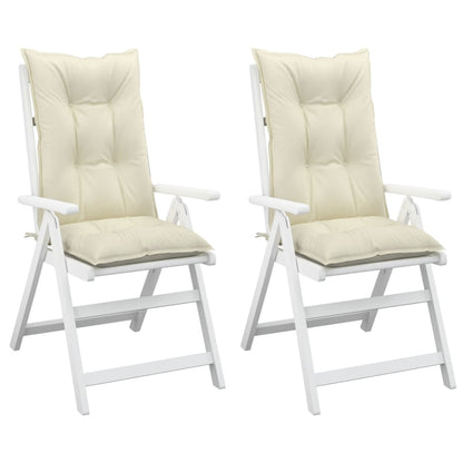 Cuscini per Sedie 2 pz Crema 120x50x7 cm in Tessuto