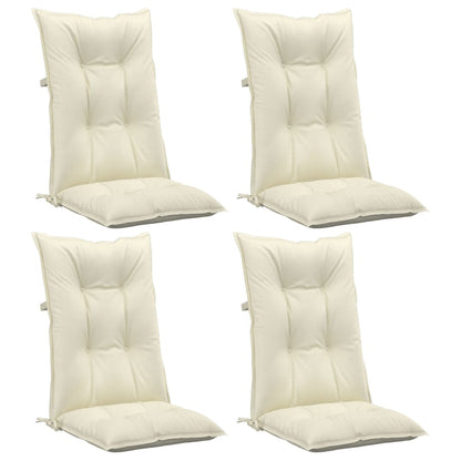 Cuscini per Sedie 4 pz Crema 120x50x7 cm in Tessuto