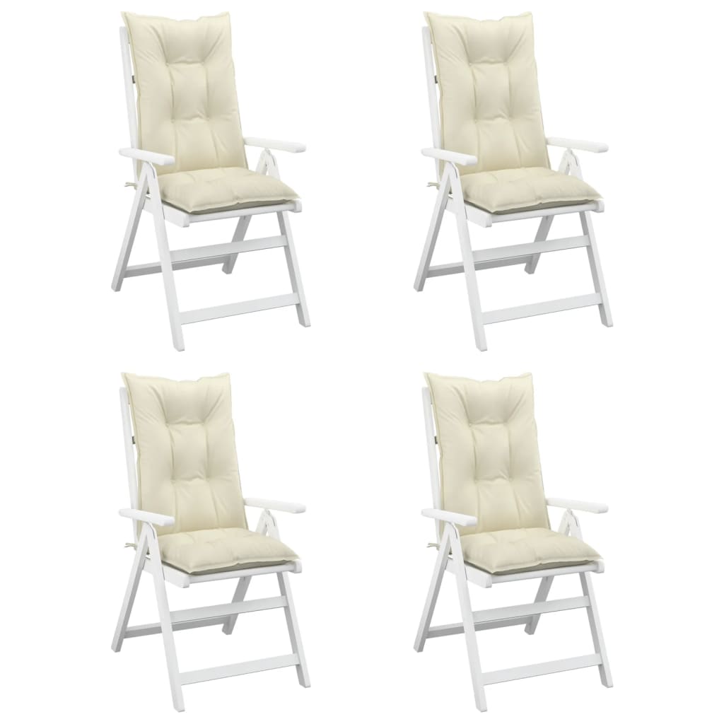 Cuscini per Sedie 4 pz Crema 120x50x7 cm in Tessuto
