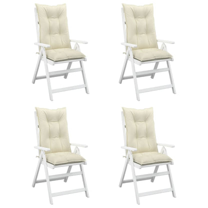 Cuscini per Sedie 4 pz Crema 120x50x7 cm in Tessuto