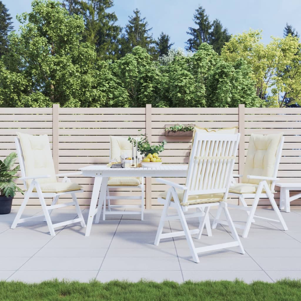 Cuscini per Sedie 4 pz Crema 120x50x7 cm in Tessuto