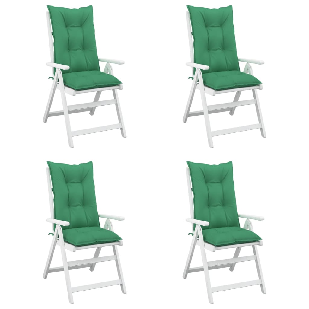 Cuscini per Sedie 4 pz Verde 120x50x7 cm in Tessuto