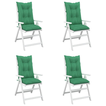 Cuscini per Sedie 4 pz Verde 120x50x7 cm in Tessuto