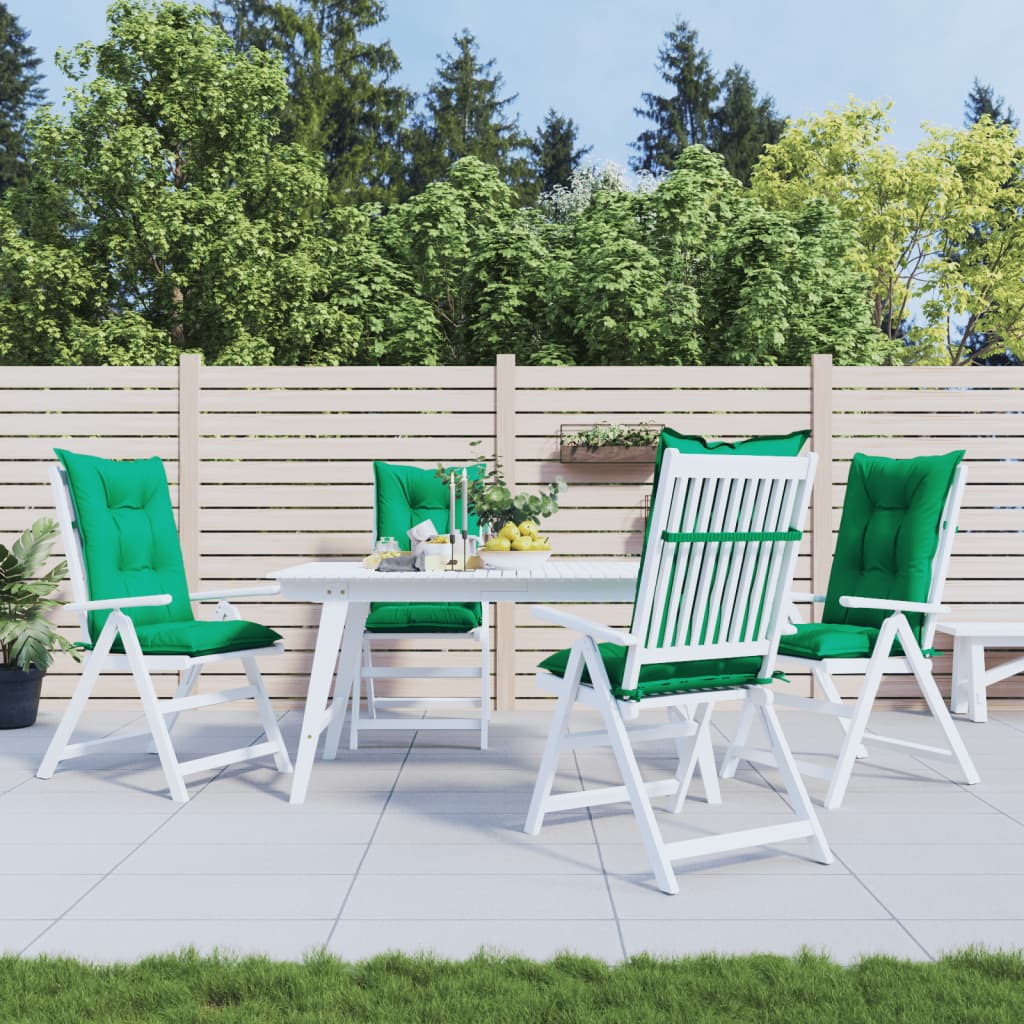 Cuscini per Sedie 4 pz Verde 120x50x7 cm in Tessuto