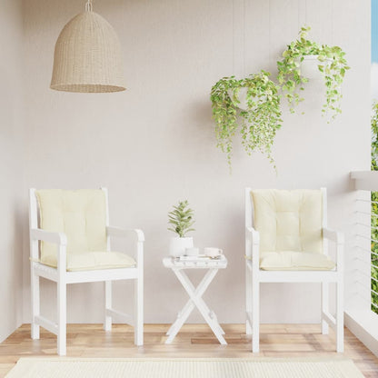Cuscini per Sedia da Giardino 2 pz Crema 100x50x7 cm in Tessuto