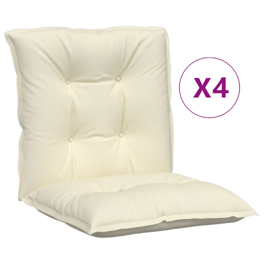 Cuscini per Sedia da Giardino 4 pz Crema 100x50x7 cm Tessuto