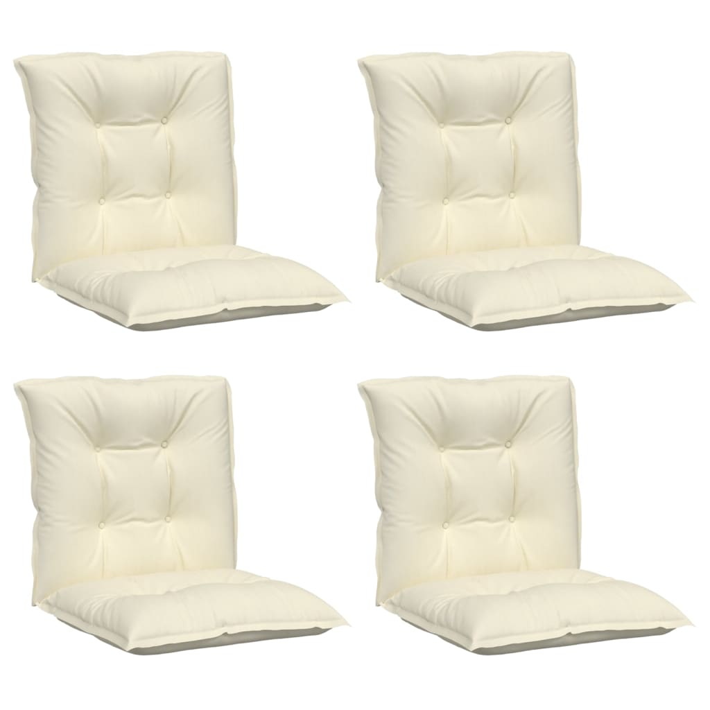 Cuscini per Sedia da Giardino 4 pz Crema 100x50x7 cm Tessuto