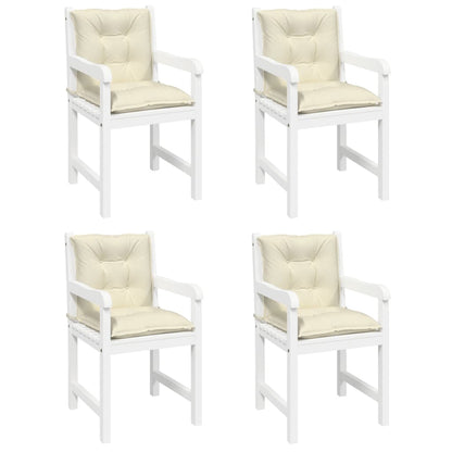 Cuscini per Sedia da Giardino 4 pz Crema 100x50x7 cm Tessuto