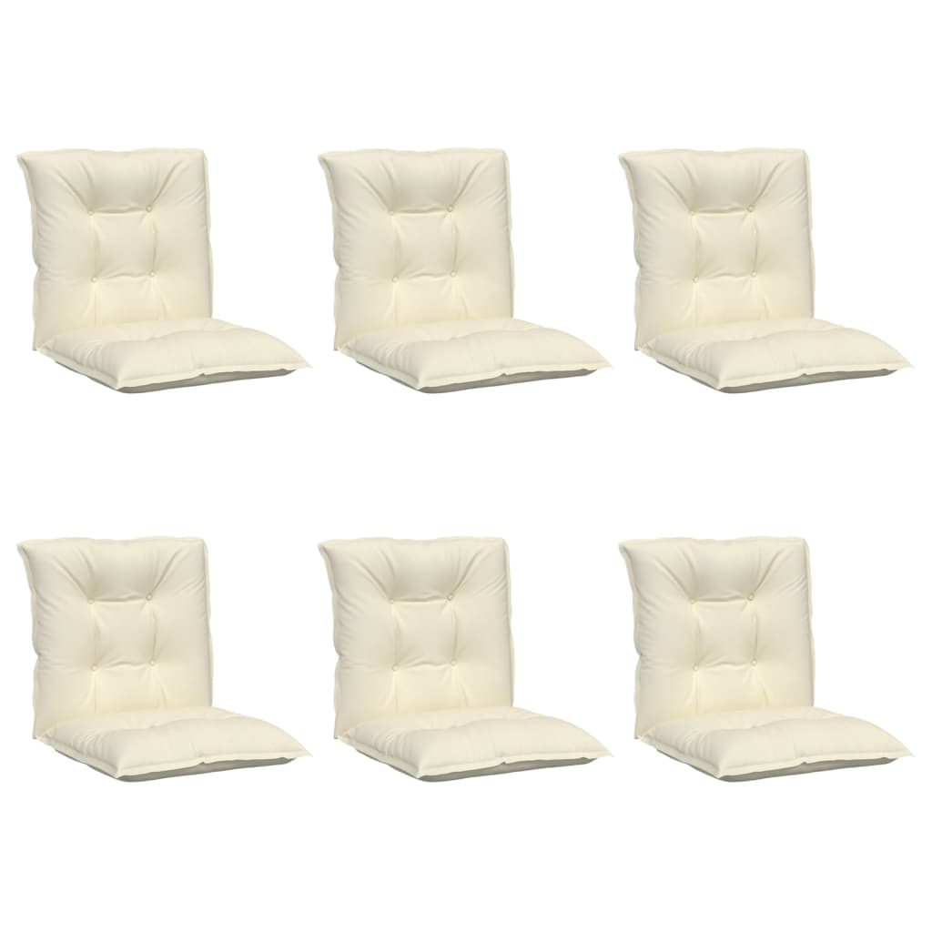 Cuscini per Sedia da Giardino 6 pz Crema 100x50x7 cm in Tessuto