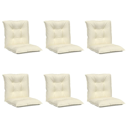 Cuscini per Sedia da Giardino 6 pz Crema 100x50x7 cm in Tessuto