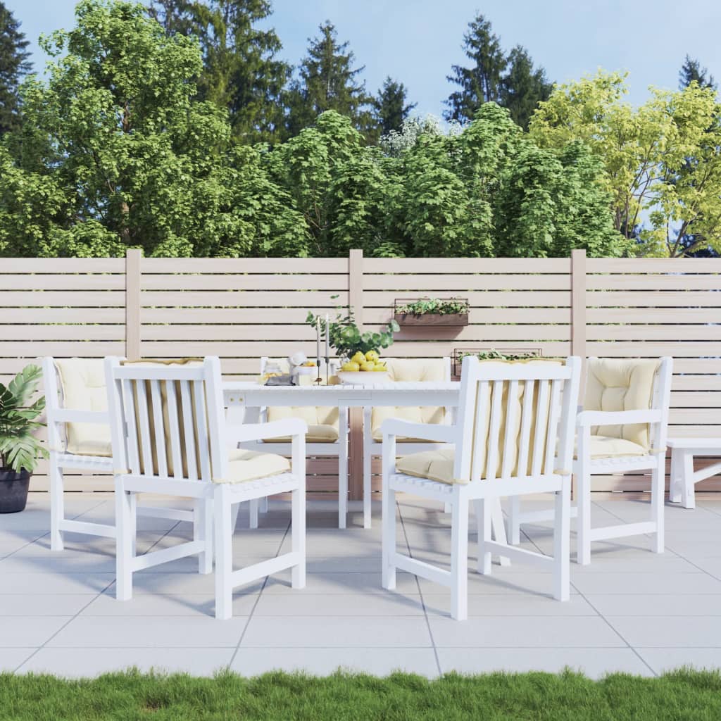 Cuscini per Sedia da Giardino 6 pz Crema 100x50x7 cm in Tessuto