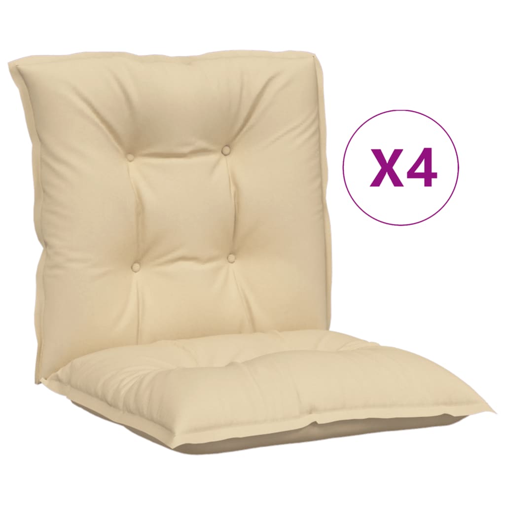 Cuscini per Sedia da Giardino 4 pz Beige 100x50x7 cm Tessuto