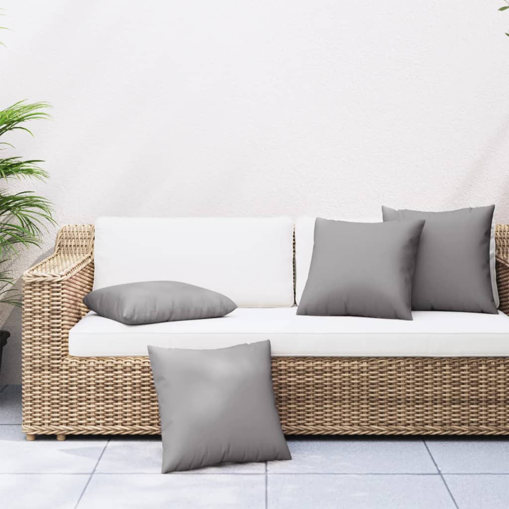 Cuscini Decorativi 4 pz Grigi 50x50 cm in Tessuto