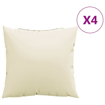 Cuscini Decorativi 4 pz Crema 50x50 cm in Tessuto