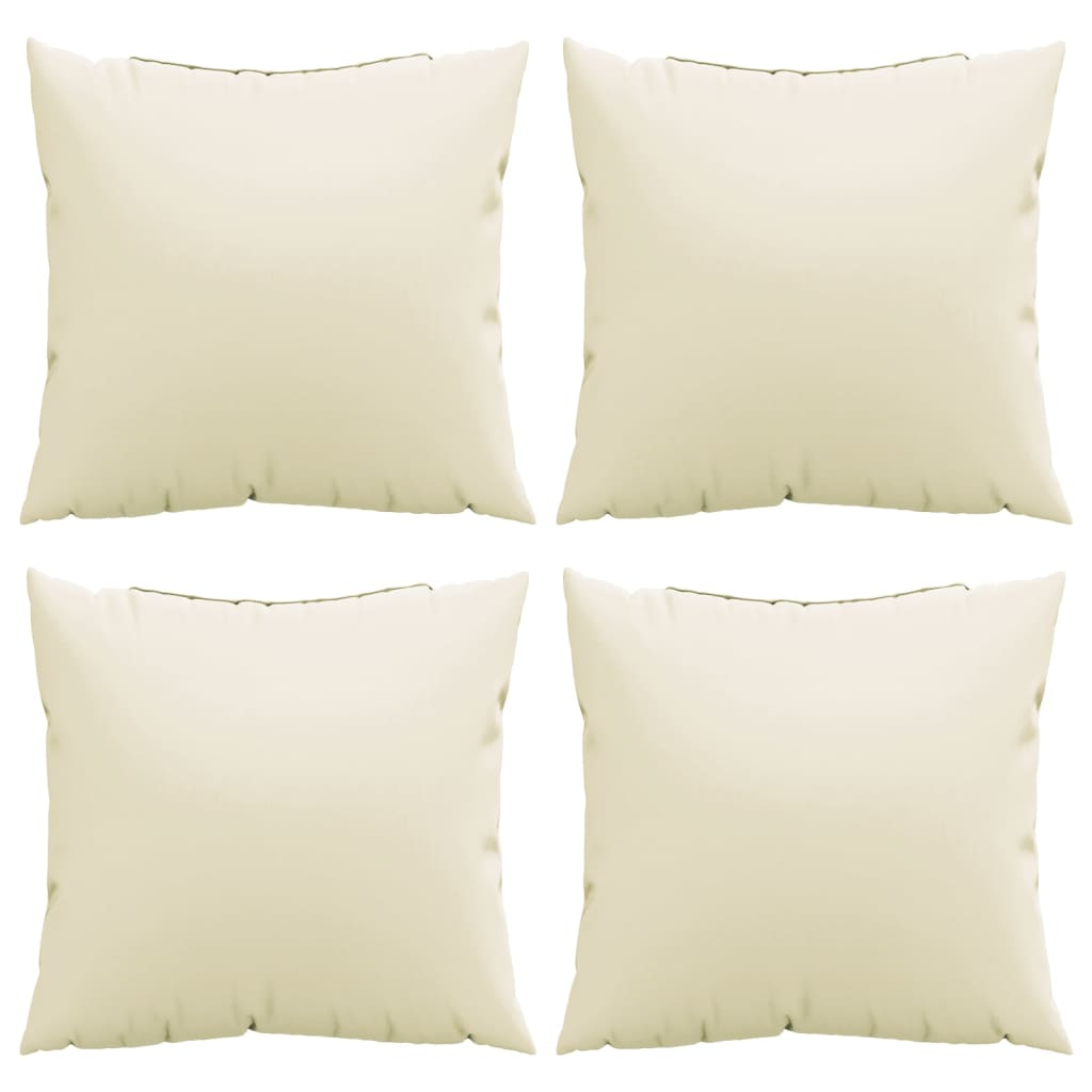 Cuscini Decorativi 4 pz Crema 50x50 cm in Tessuto